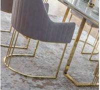 Salle à manger exclusive Set Designer Table à manger de luxe 6x Chaises rembourrées