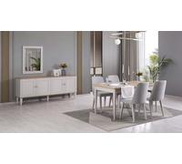 Salle à manger Meubles de salle à manger Table de salle à manger Chaises Bois Gris Set 9pcs