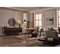 Salle à manger Meubles Designer Table de salle à manger en bois Commode 4x chaises Sideboard 7pcs