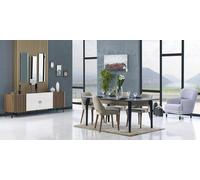 Salle à manger Set 6pcs Table de salle à manger 4х chaises Ensemble de salle à manger Sideboard