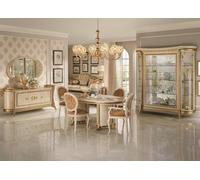 Salle à manger Set Garniture Vitrine Table 6x Chaise Commode Miroir Baroque Nouveau 10pcs.