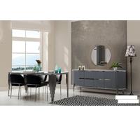 Salle à manger Set Luxe Table de salle à manger Chaise Groupe Garniture Bois Table Commode Set 6pcs.