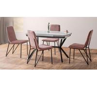 Salle à manger Set Rosa Garniture Table 4x Chaises Design Moderne Meubles Luxe Table à manger