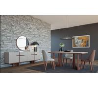 Salle à manger Set Sideboard 4x Chaises Groupe Garniture de table 6pcs