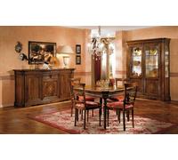 Salle à manger Set Table de salle à manger 4x Chaise Commode Vitrine Garniture Table Groupe 7pcs Meubles
