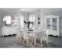 Salle à manger Set Table de salle à manger 6x chaises Commode Vitrine Groupe Garniture Itanien 9pcs.