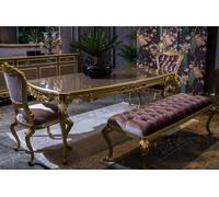 Salle à manger Set Table de salle à manger classique en bois véritable de luxe 4pcs Chaise Ensemble de groupe