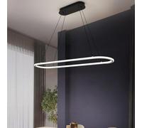 Salle à Manger Vintage Lustre sur Table pendante LED Moderne dimmable Gold Rectangulaire Blanc Suspendu Noir Rectangle