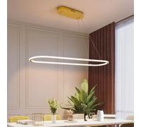 Salle à Manger Vintage Lustre sur Table pendante LED Moderne dimmable Gold Rectangulaire Blanc Suspendu Noir Rectangle