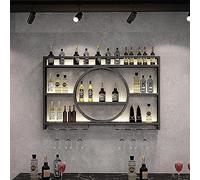 Salle à vin Mural en métal Mural élégant et Fonctionnel unité de Bar avec Un Support de Verre à Tige de Champagne Porte-écrans Moderne pour la Cuisine et Le Bar des Concepts multifonctionnels de