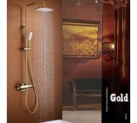 Salle Bain de Luxe Big Rain Mixer Taps Gold Set Black Shower Robinet All Copper White Bath Douche, Noir