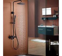 Salle Bain de Luxe Big Rain Mixer Taps Gold Set Black Shower Robinet All Copper White Bath Douche, Noir