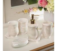 Salle De Bain 5 Pièces Maillot De Toilette Européen Fournitures De Salle De Bain Porte-Brosse à Dents Distributeur De Savon Porte-Savon Plateau De Tasse De Rinçage, C