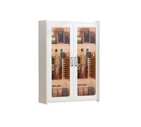 Salle De Bain À 2 Niveaux Suspendues Portes en Verre Étagère Douche À Suspendre Capacité De Charge Élevée pour Toilettes/évier(Orange,6Tier)