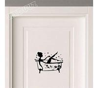 Salle De Bain Art Déco Time De Bain Vinyle Porte Maison Décoration Mur Mur Sticker Autocollant Autocollant Dessin Animé