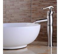 Salle de bain cascade nickel placage de terrasse à trou de palet de pont monté sur pont des robinets de bassin chaud et de bassin d'eau froide de salle de bain LWX