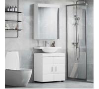 vidaXL Ensemble de meuble de salle de bain avec miroir TULUM Blanc