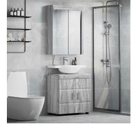 vidaXL Ensemble mobilier salle de bain Tulum – Moderne, Gris Sonoma, rangement durable
