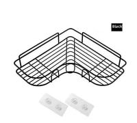 Salle De Bain Cuisine Poinçon Cadre D'angle Étagère De Douche En Fer Forgé Shampooing Support De Rangement Avec Ventouse Accessoires De Salle De Bain - Type Black(1pc)