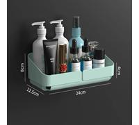 Salle De Bain Cuisine Pratique Étagère Maquillage Rangement Organisateur Cosmétiques Shampooing Support Douche Étagère Mur Épices Sans Perçage - Type Blue-M