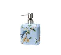 Salle de Bain Distributeur de Savon en céramique Grande capacité avec Pompe, Flacon Vide for Liquide et Gel Douche Porte Savon Liquide(Blue)
