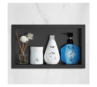 Salle de bain Douche Niche Organisateur Etagères étanches en Acier Inoxydable Rangement en Alcôve Intégré Pour Shampooing Articles de Toilette Idéal Pour La Maison Chambre Salon,Black-23.5x35x8CM