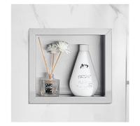 Salle de bain Douche Niche Organisateur Étagères étanches en acier inoxydable Stockage Alcove intégré pour Shampooing Articles de toilette Idéal pour la maison Chambre Salon, Argent-21,6 x 23,5 x 8 cm