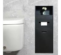 Salle de bain en acier inoxydable avec porte amovible et poubelle - Rangement de douche personnalisable pour toilettes, parcs et toilettes publiques - Gris 20 x 66 cm