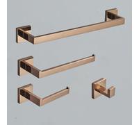 Salle De Bain Ensemble De Quincaillerie en Or Rose en Acier Inoxydable Crochet à Peignoir Porte-Serviettes Rouleau De Papier Hygiénique Anneau D’essuie-Mains Access, Polished Rose Gold a, 1