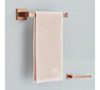 Salle De Bain Ensemble De Quincaillerie en Or Rose en Acier Inoxydable Crochet à Peignoir Porte-Serviettes Rouleau De Papier Hygiénique Anneau D’essuie-Mains Access, Brushed Rose Gold C, 1
