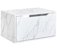 Beliani Salle de Bain Meuble Lavabo Mural Effet Marbre Blanc Petrolina