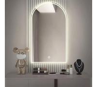 Salle de Bain Miroir à LED arqué pour Mur 32 "40" Makin de Salle de Bain éclairé sans Brouillard Miroir de Salle de Bain 48 "51", Dimmable 3 Color Light, FrontLit et