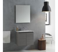 SALLE DE BAIN MOBILE ÉVIER AVEC PORTES DE 60 CM GRIS VINCI