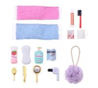 Salle de Bain pour Maisons Miniatures,Salle de Bain pour Maisons de poupées, Ensemble de Maison de 1:12, Ensemble de Peignes de Dentifrice et Brosse à Cheveux pour la décoration de