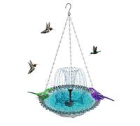 Salle De Bain pour Oiseaux avec Fuente | Bombe Source Solaire | Décoration De Jardin Nourri À L'oiseau Suspendu pour Les Amoureux du Patio De La Nature des Sauvages Fardeau d'oiseaux Suspendu