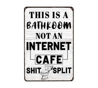 Salle De Bain Sarcastique Amusante, Ceci Est Une Salle De Bain Et Non Un Café Internet Plaque Étain Signe Rétro Métallique Panneau Drôle Affiche Étain Pour Chambre Café Bar Pub