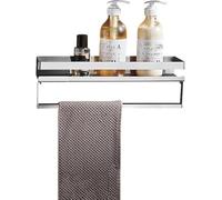 Salle De Bain Support De Douche en Acier Inoxydable sans Perçage Caddy De Douche Mural Auto-adhésif Antirouille pour Toilette Cuisine, Brushed, B1 Layer 40cm