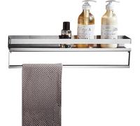 Salle De Bain Support De Douche en Acier Inoxydable sans Perçage Caddy De Douche Mural Auto-adhésif Antirouille pour Toilette Cuisine, Brushed, B1 Layer 60cm