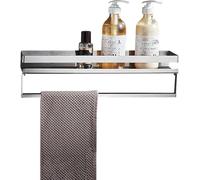 Salle De Bain Support De Douche en Acier Inoxydable sans Perçage Caddy De Douche Mural Auto-adhésif Antirouille pour Toilette Cuisine, Brushed, A1 Layer 40cm