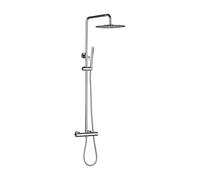 Salle de bain Thermostatic Shower Robinet Ensemble Black/Chrome Rain Fall Fall Fall Diverter Mixer Tap à main Tensial de 8-12 "Kit de soupape de bras mural de tête Beauty Comes