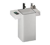 Salle de bain Vanité de salle bain avec comptoir en ardoise et évier céramique, lavabo minimaliste moderne carré, robinet/drain/tuyau d'entrée/vanne d'angle Sur pied(70cm)