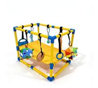 Salle de jeu pour chiots, salle de jeux pour chiens avec jouets suspendus et hamac, aire jeux robuste en PVC pour chiots, jouets interactifs d'activité pour chiens, 23, 62 × 15, 75 × 16, 93 pouces