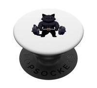 Salle de Musculation Jacked Black Cat PopSockets PopGrip Adhésif