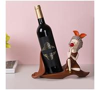 Salle de vin Little Girl Wine Bottle Holder Statue avec rack de table de table décoratif Sélectroque à vin pour les décorations de bar à la maison Cadeau de résine Red Wine Rack (Couleur: B) Aqiong