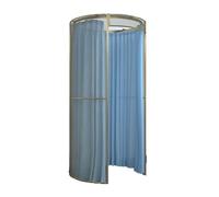 Salle d'essayage Cabine d'essayage Simple Compatible with Magasin de vêtements, Dressing Rond en Fer forgé, vestiaire Mobile au Sol, Protection de la Vie privée Cabine d'essayage(Blauw,Gold)