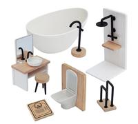 Salle Dollhous Salle De Bain - Play De Simulation, Ensemble Miniature | Accessoires De Meubles De Simulation pour Garçons Et Filles, Plaisir Créatif, Décoration De Scène De La Maison De, Jeu D