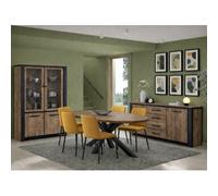 Salle manger complète en bois SAMANTHA (buffet + table ovale)