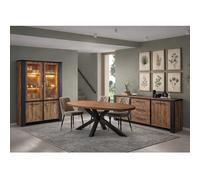 Salle manger complète LED en bois avec table ovale SAMANTHA