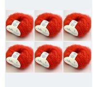 Sally by Permin Lot de 6 fils moelleux en alpaga superfine, coton et mérinos (175 m/50 g) (04 orange fluo)