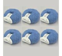 Sally by Permin Lot de 6 fils moelleux en alpaga superfine, coton et mérinos (175 m/50 g) (10 fleurs de glace)